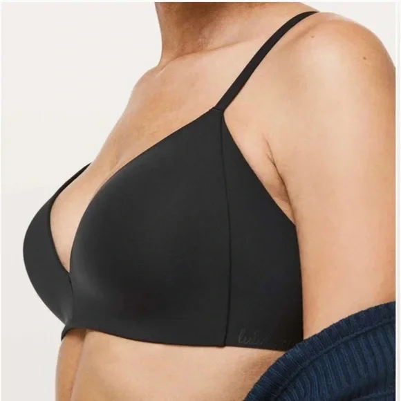 Lululemon Take Shape Bra in Black Padded Push Up Wireless Wire Free Bralette 32C - Picture 4 of 15